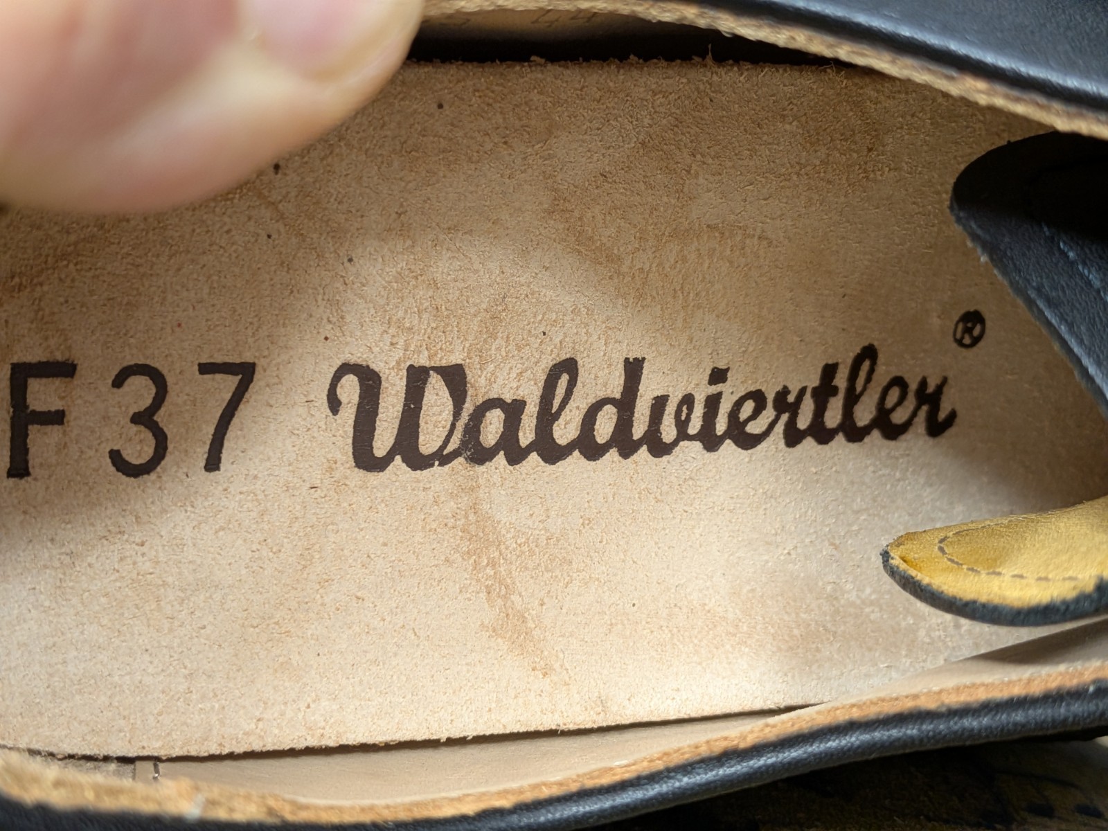 Waldviertler F37 Black Leather Derby Shoes Women’s 6.5 EU 37G NWOB Austria