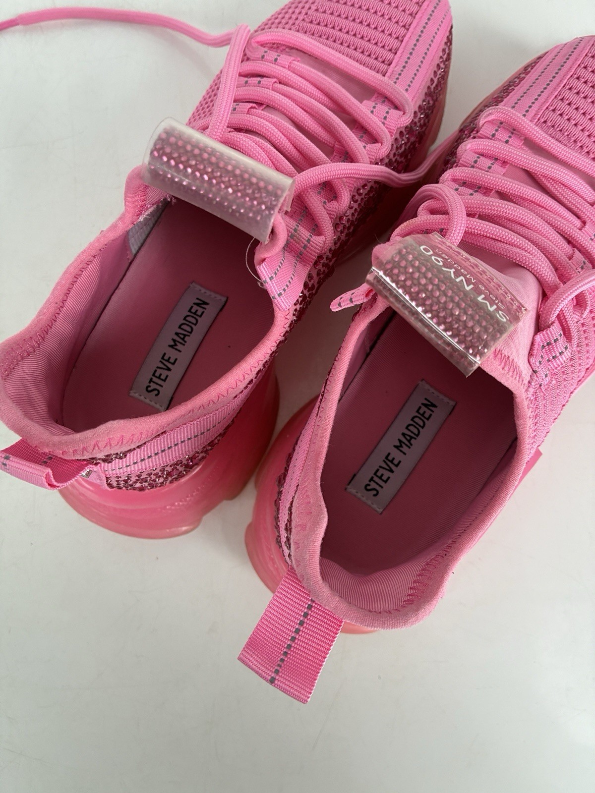 STEVE MADDEN Women’s Hot Pink MAXIMA SM NY90 RHINESTONES SNEAKER-Size 8.5 M