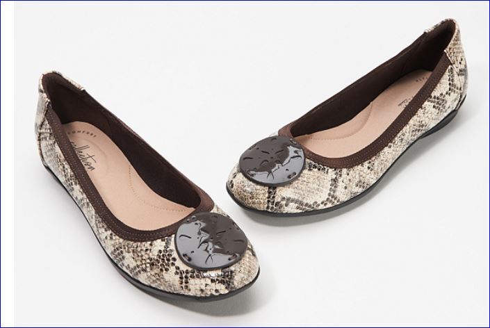 Clarks Suede Slip-Ons (Gracelin Zone) Snake – 12W, 7.5M