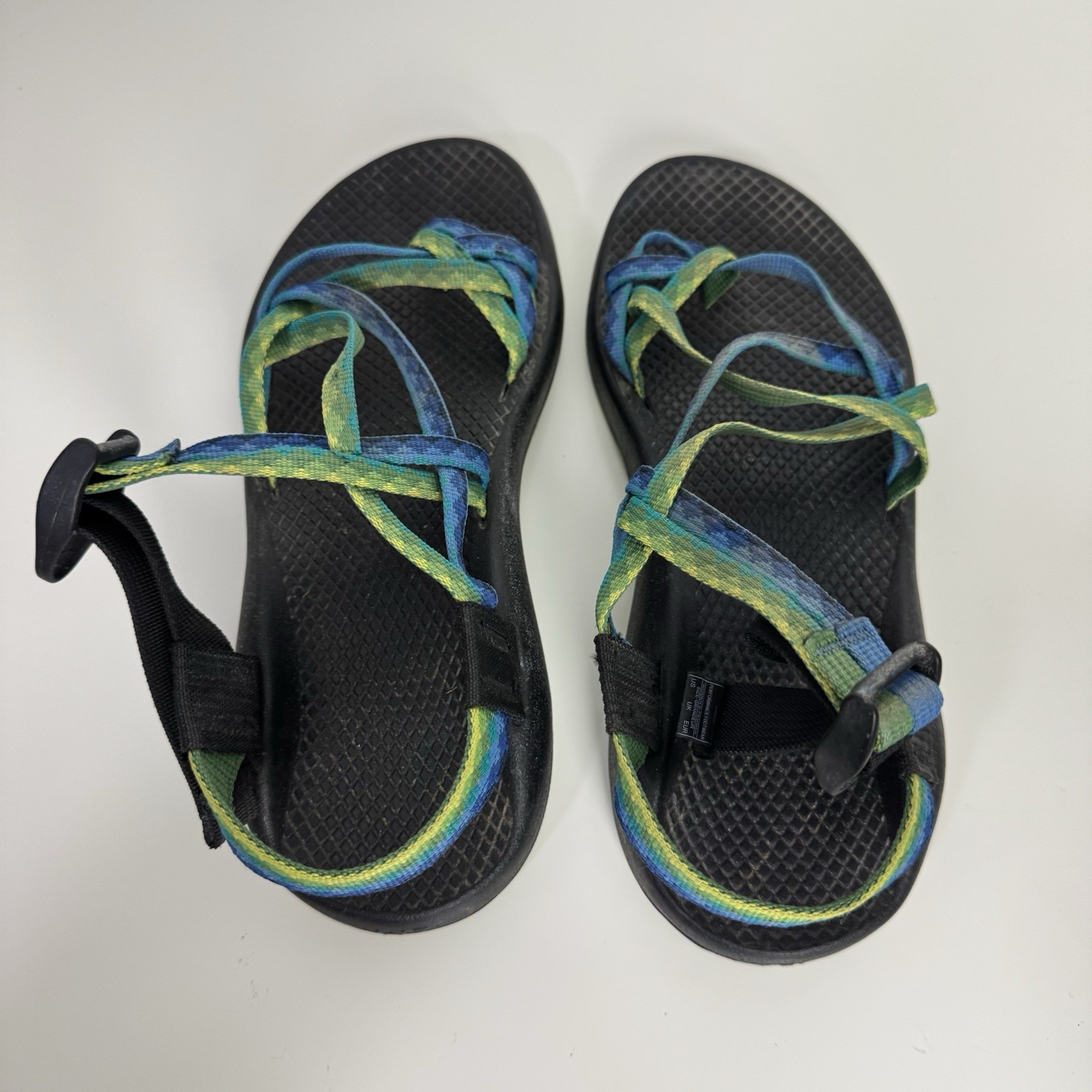 CHACO Sport Hiking Trail Sandals Womens 7 Blue Green Strappy Shoes J199058