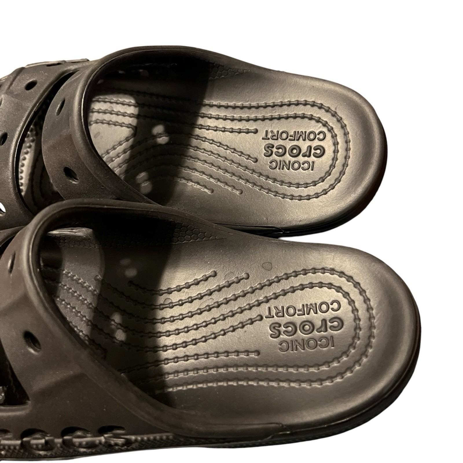 Crocs Baya Slide Sandal Black Double Strap SlipOn 207627 Comfort W 6 | M 4 EUC