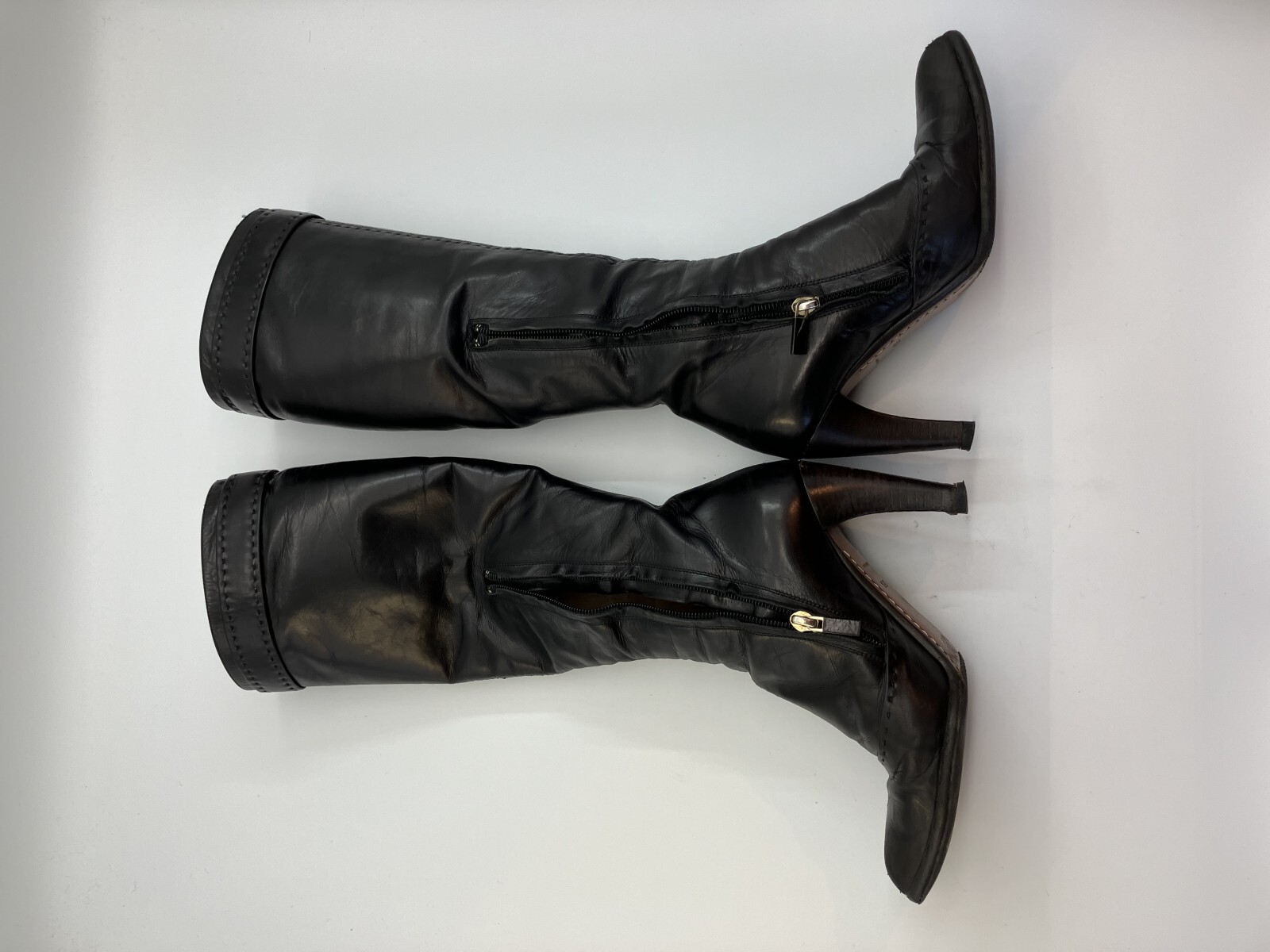 LOUIS VUITTON leather long boots black (EU 35.5)(US 5.5)(22.5 cm)(8.86 inch)…