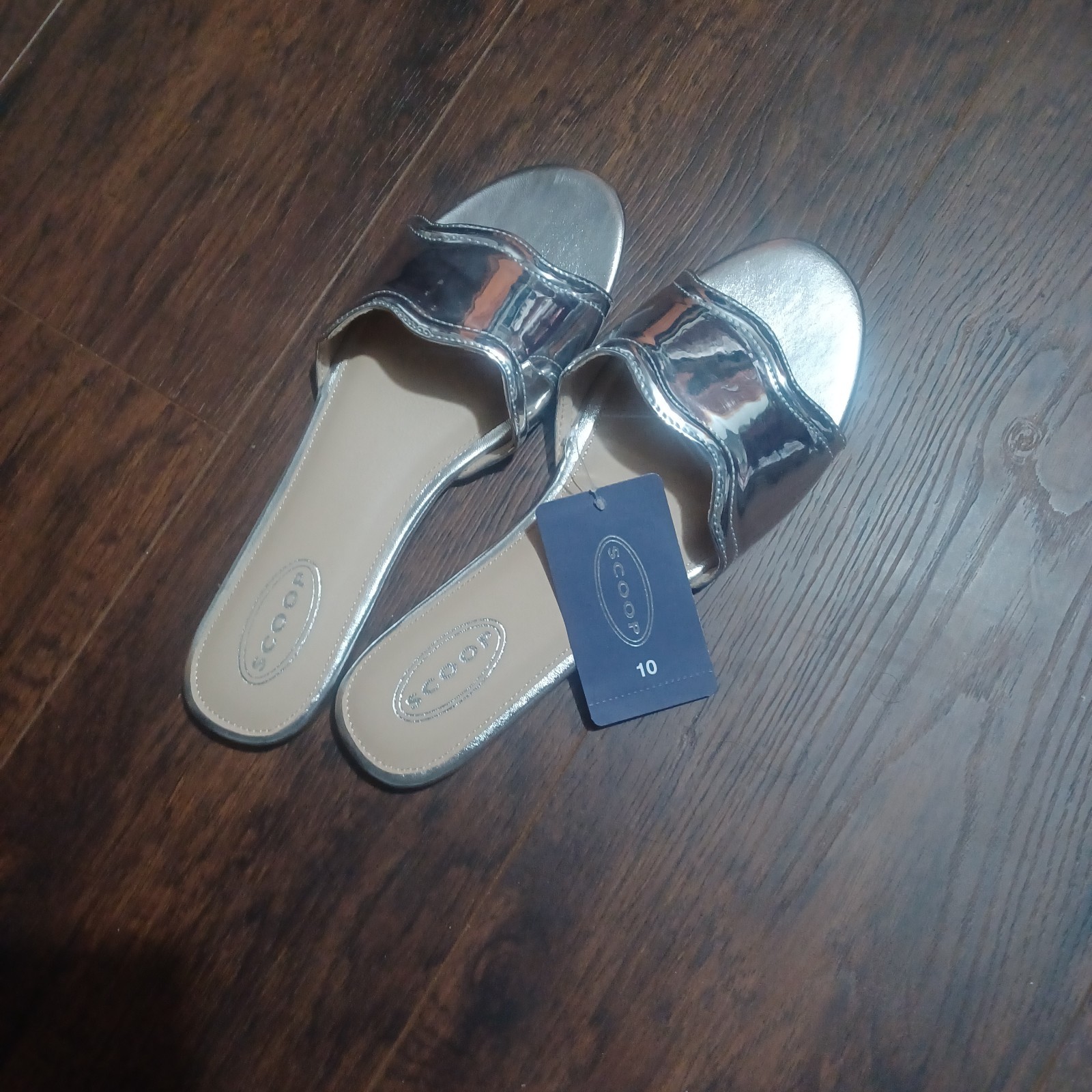 Scoop Women’s Wave Slide Sandals, Size 10 Medium Width, Slip-On, Flat Heel size