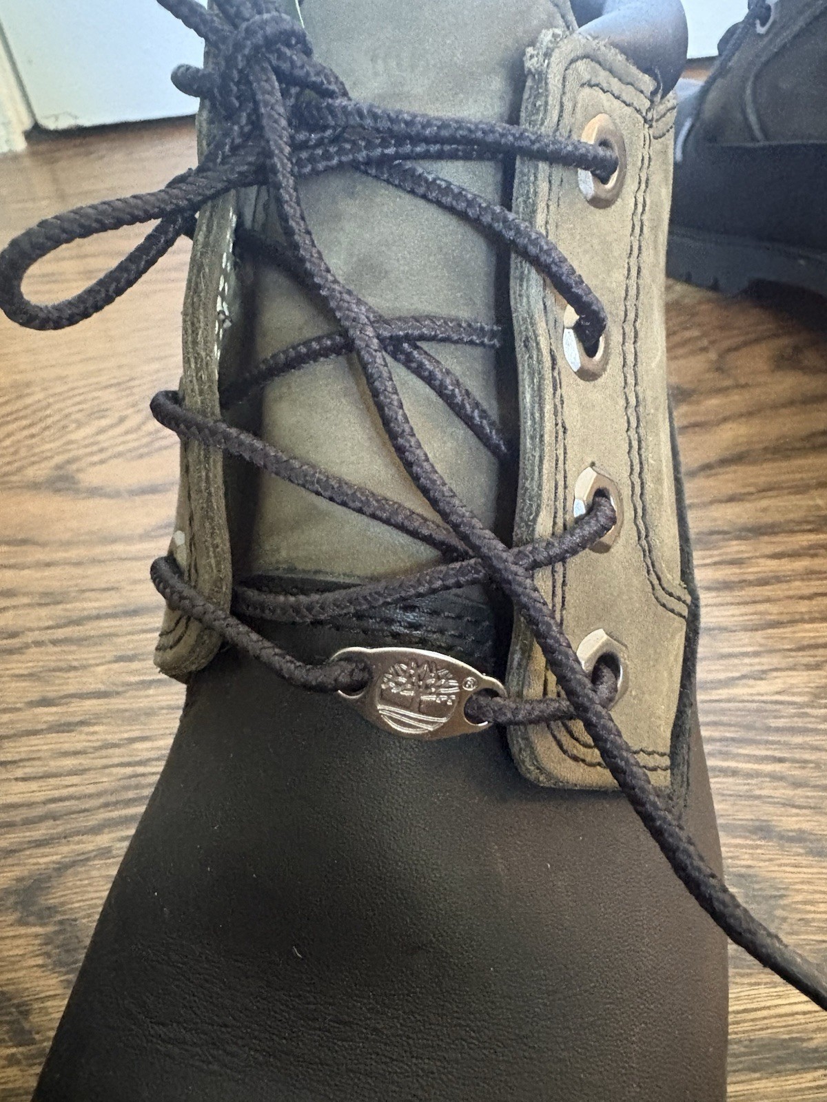 Timberland Ankle Boots – Custom Color Combo Black Leather w/Green Suede Size 8