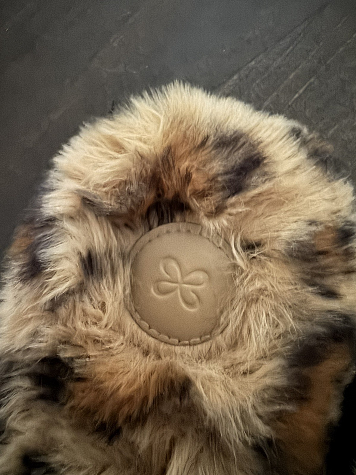 NWOT Anthropologie Maeve Faux Fur Open Toe Bow Slippers Leopard Size Medium 8-9