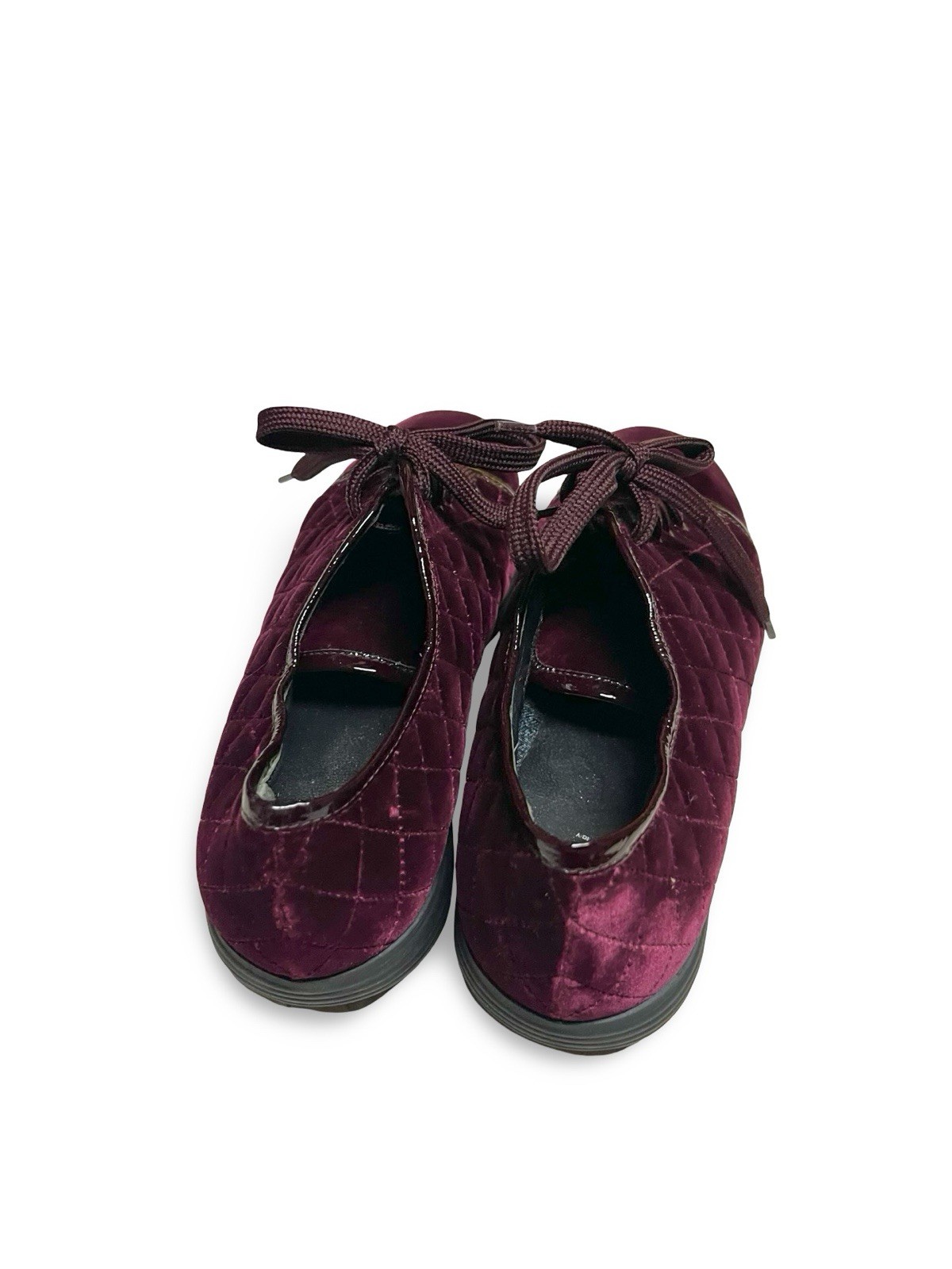 AQUATALIA Glenda Velvet Oxfords Womens 8.5 Burgundy Soft Quilted Lace Up Flats