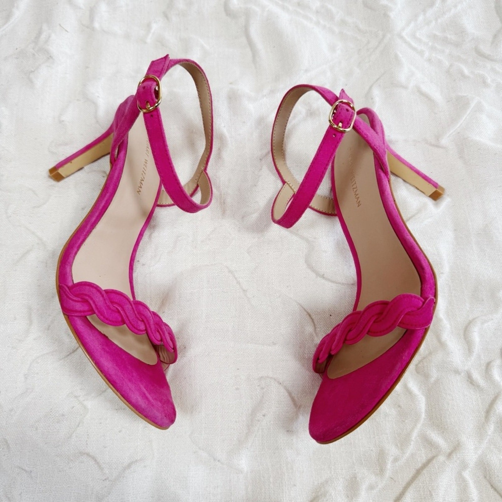 Stuart Weitzman Dancer Twistie 100Suede Sandal In Pink