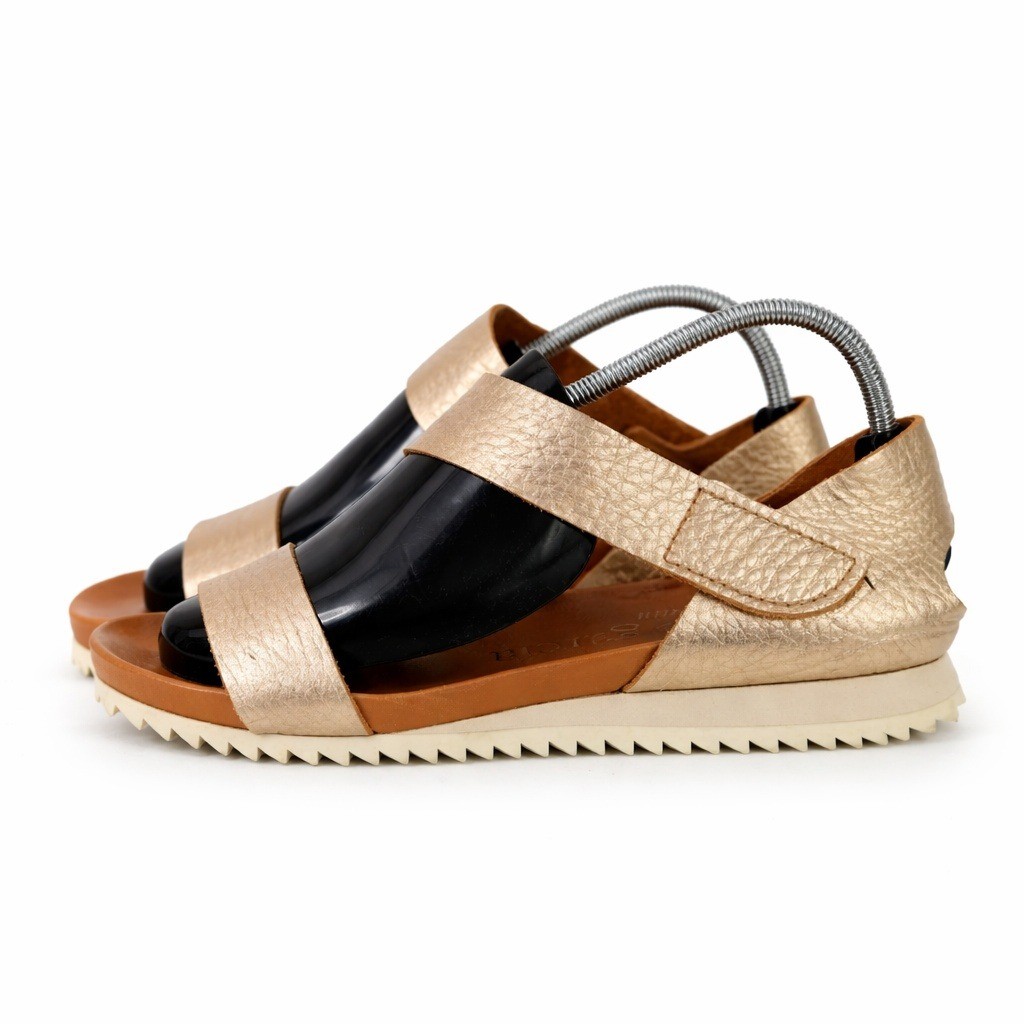 Pedro Garcia Jedda Two Strap Sandal Size 40 Cava Cervo Lame
