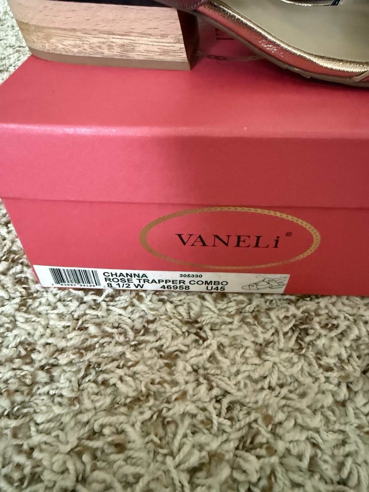 Vaneli Women’s Metallic Colorblock Leather Slingback Block Heel Sandals 8.5W