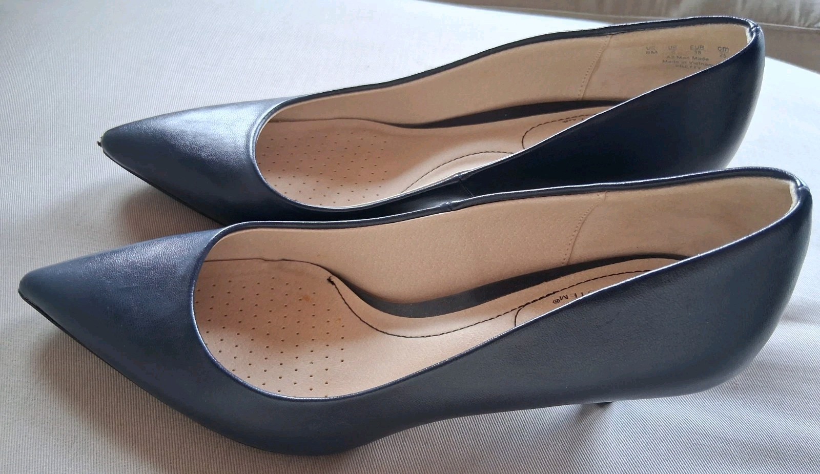 💙 LifeStride Soft System Navy Blue Kitten Heel Pumps Women’s 8M Comfort Shoes