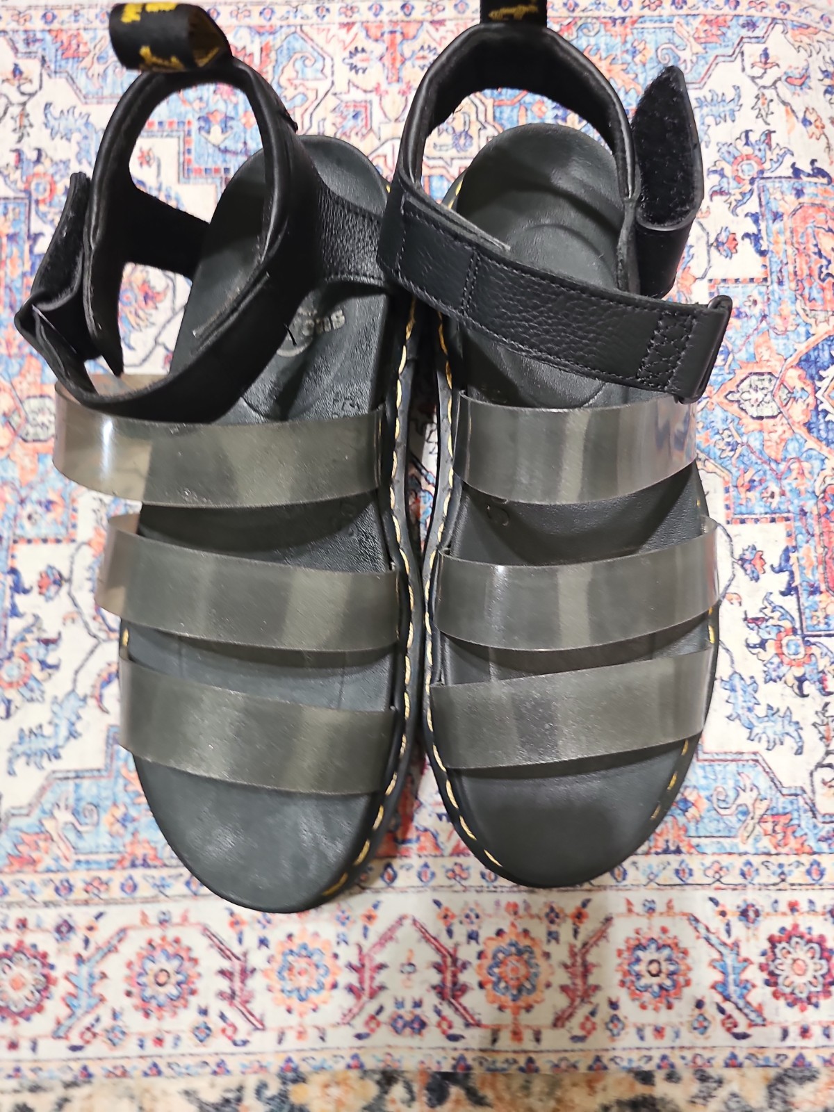 DR. MARTENS Blaire Jelly Black Platform Sandals Size 8 Soft Wair