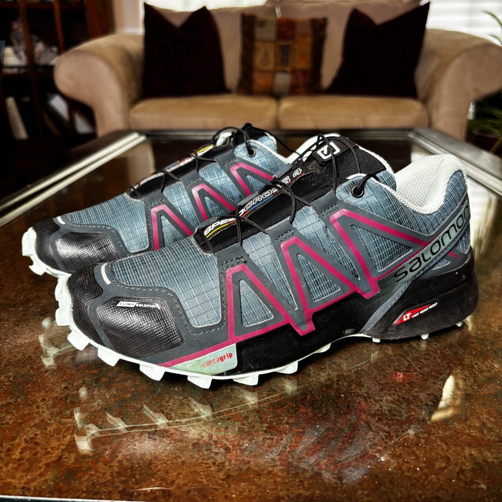 Salomon Speedcross 4 Shoes Women’s 7 Blue Black Trail Running Athletic Sneakers