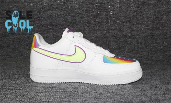 Nike Air Force Easter White Barley Volt Hyper Blue Womens CW0367-100