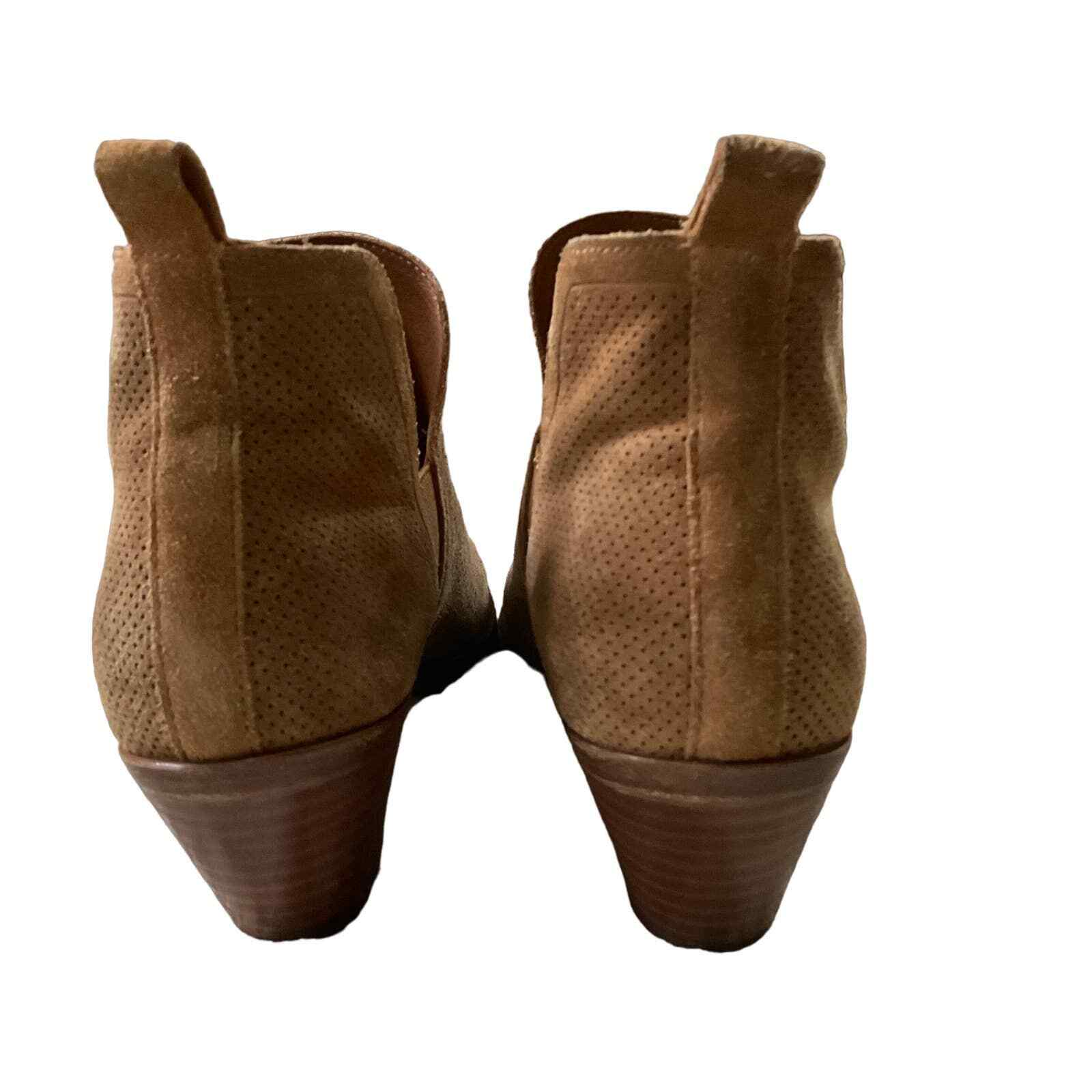 Sigerson Morrison Textured Slip On Boots Booties Camel Tan SZ Euro 38.5 US 8