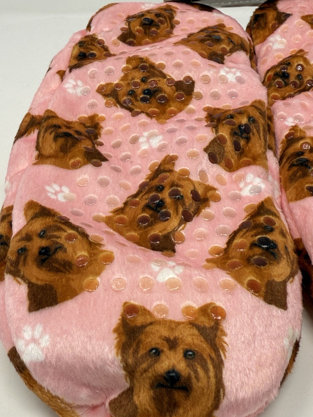 Comfies Womens Yorkie Dog Slippers Sherpa Lined Booties Brand New With Tags!