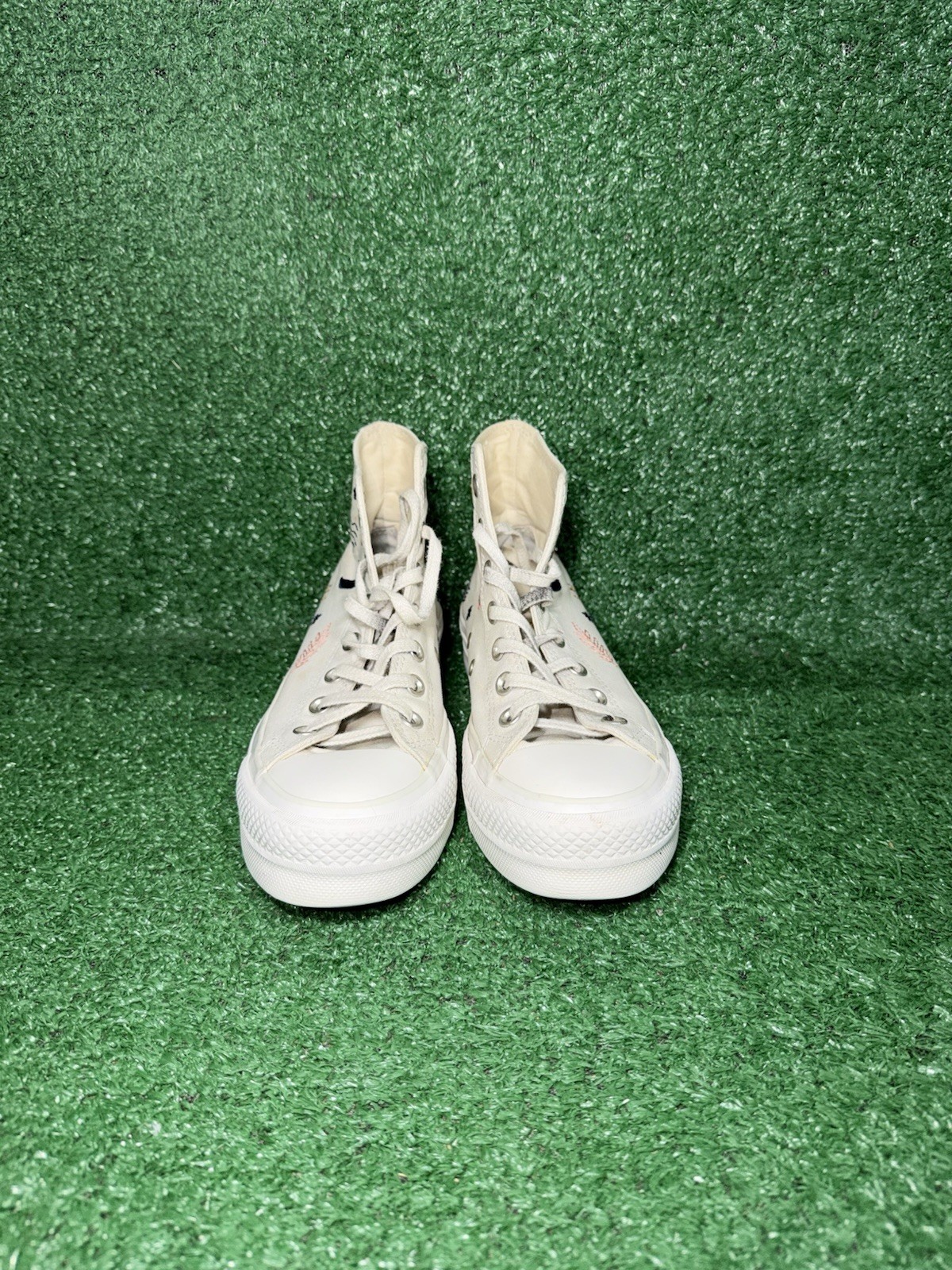 Converse Chuck Taylor All Star Platform White Floral Casual Shoes Women Size 6.5