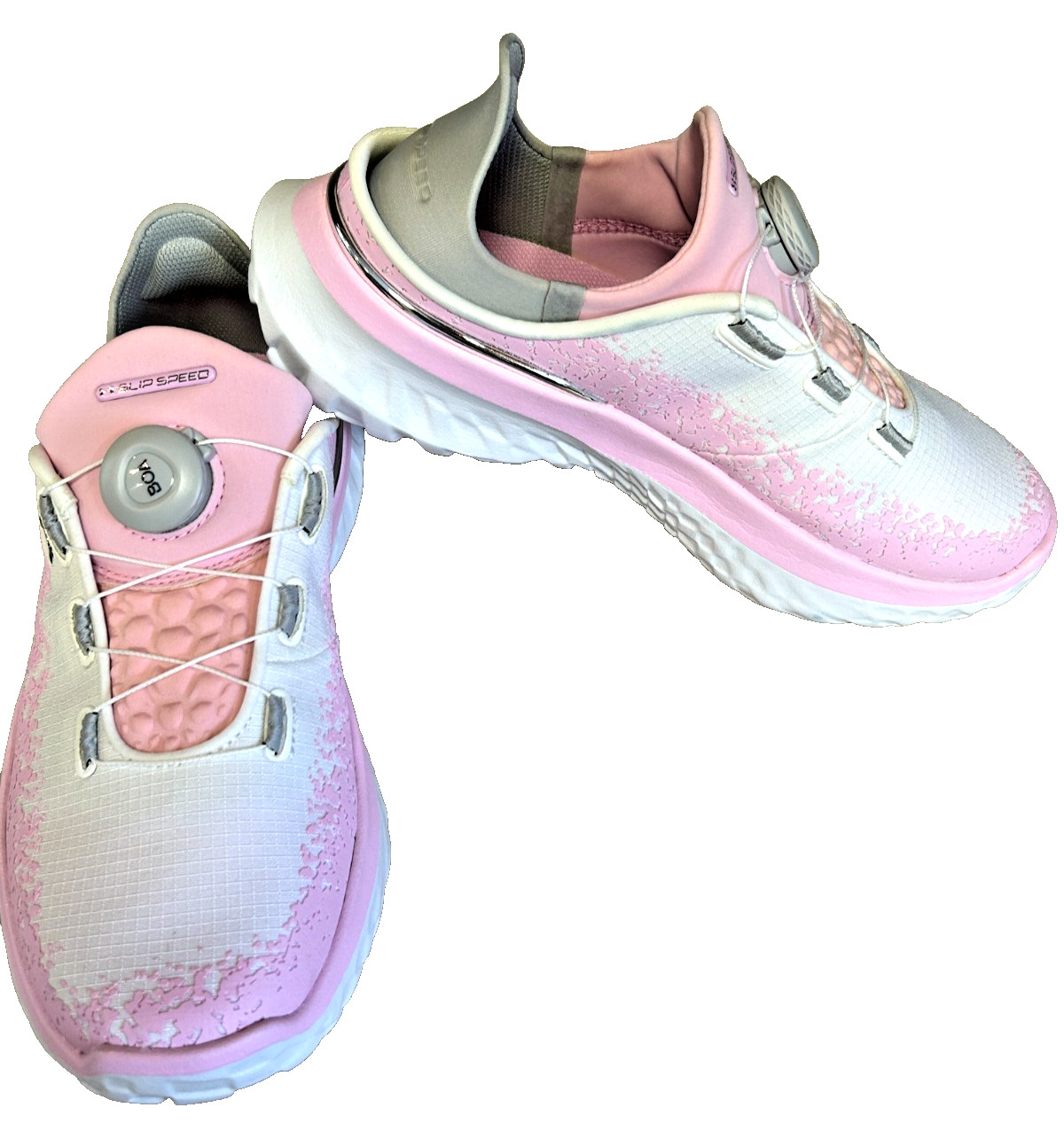 UNDER ARMOUR FLOW sneakers 8.5 pink/white silver accent M-7, NEW