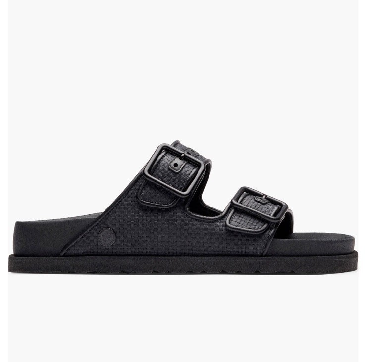 1774 Birkenstock Arizona Luxe Raffia Dual Buckle Slide Sandals US 5-5.5 EU 36