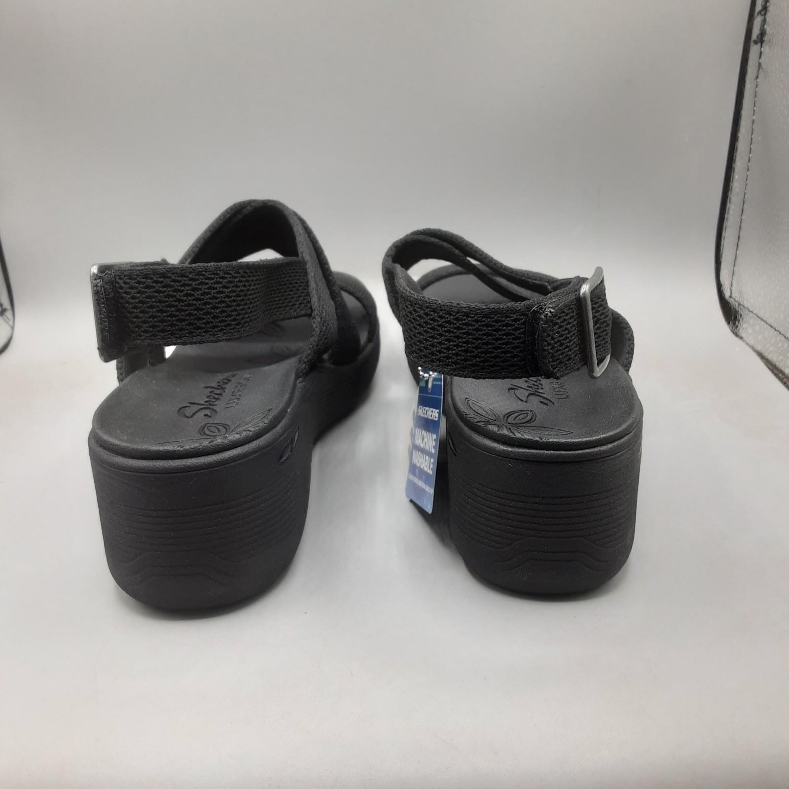Skechers Pier Lite Night Owl Sandals Women’s 7.5M Black Slingback A196