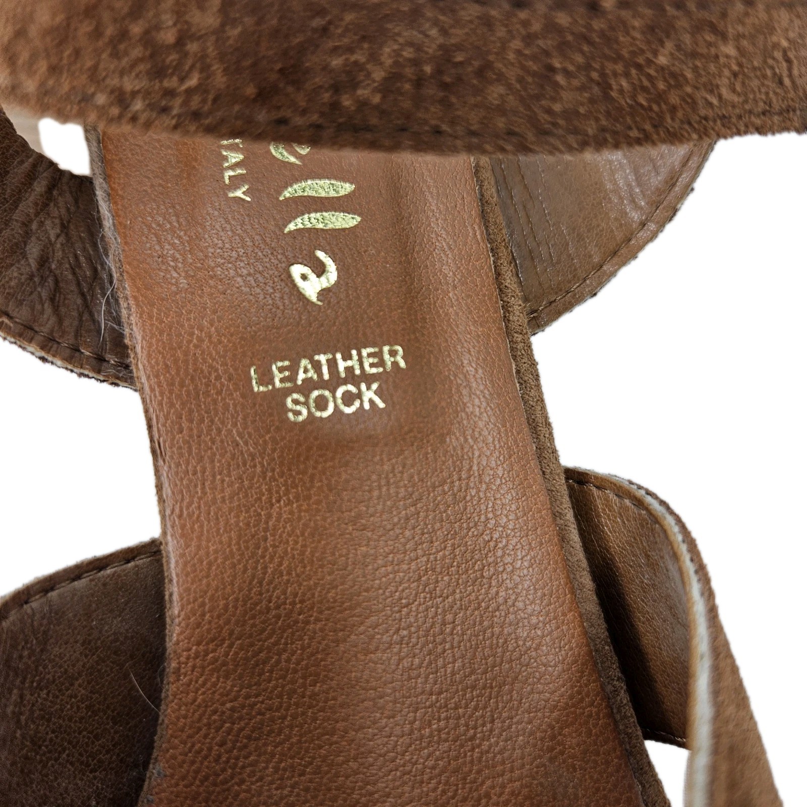 Mariella Made in Italy Brown Suede Leather Block Heel, Size 9