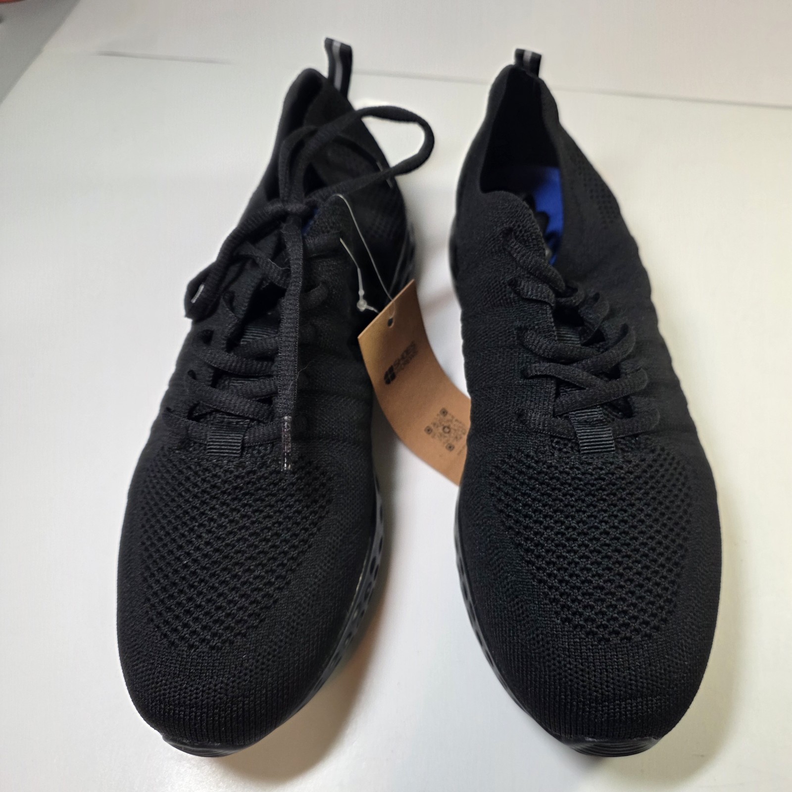 Shoes For Crews Black Knit Lace-Up Low Top Workwear Sneaker Slip-Resistant