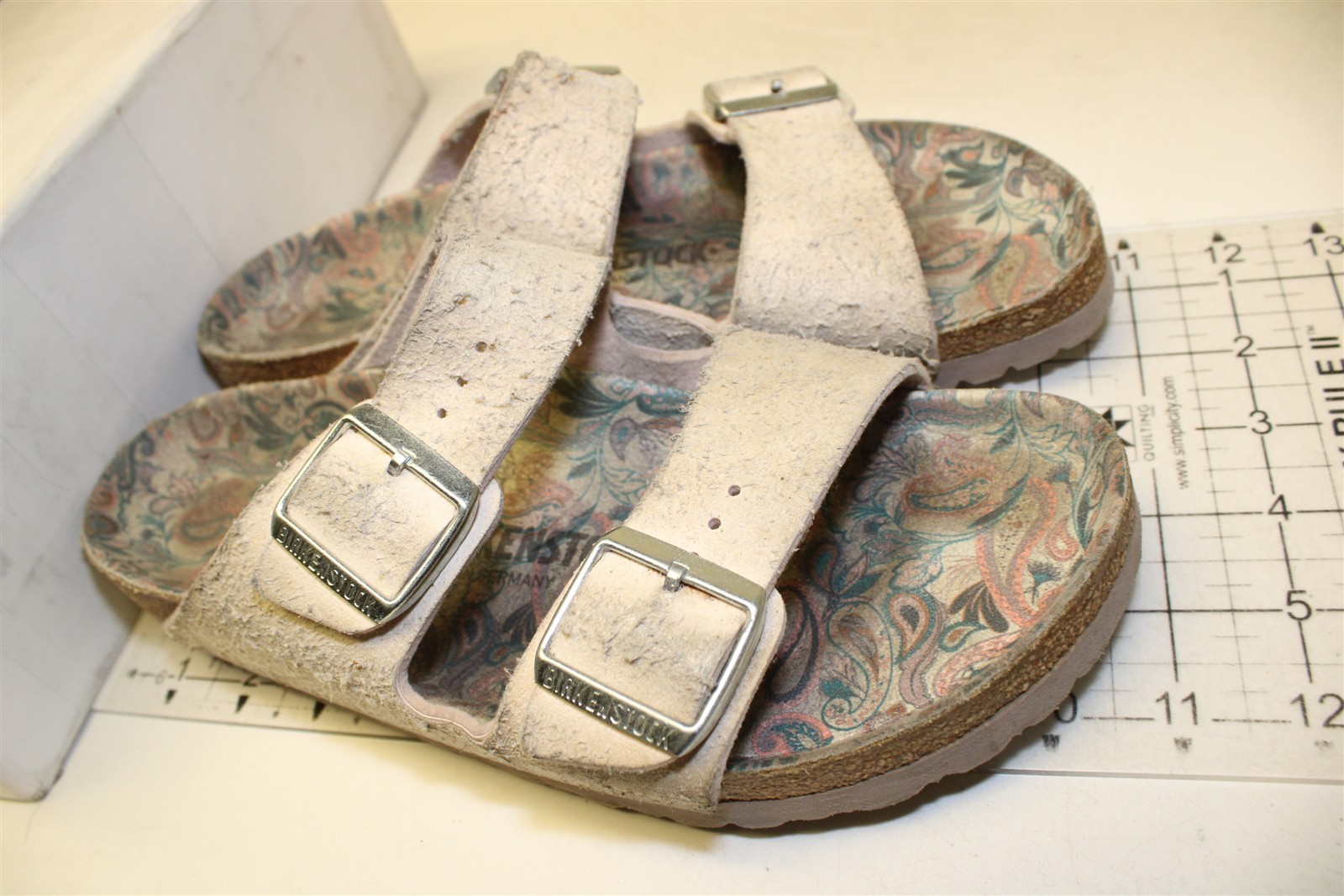 Birkenstock Women Size 9 N 40 Mens 7 Arizona Slide Ecru Vegan Germany Made Shoes