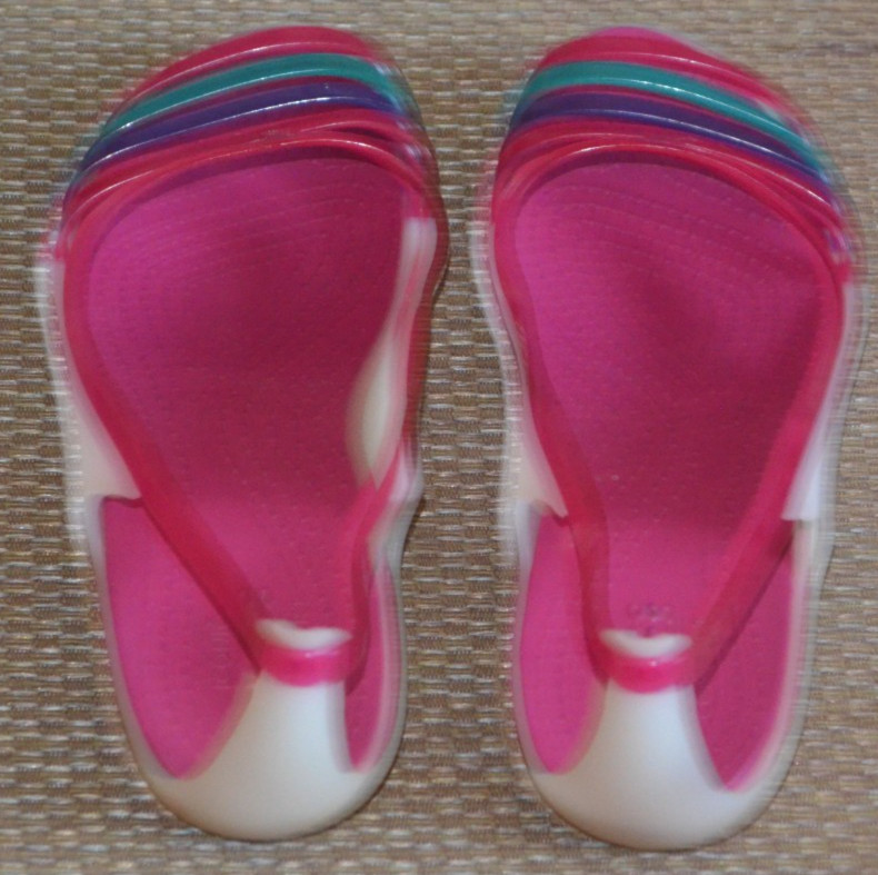 Iconic Crocs Isabella Huarache Jelly Flats Slip On Comfort Sandals Open Toe Sz 9