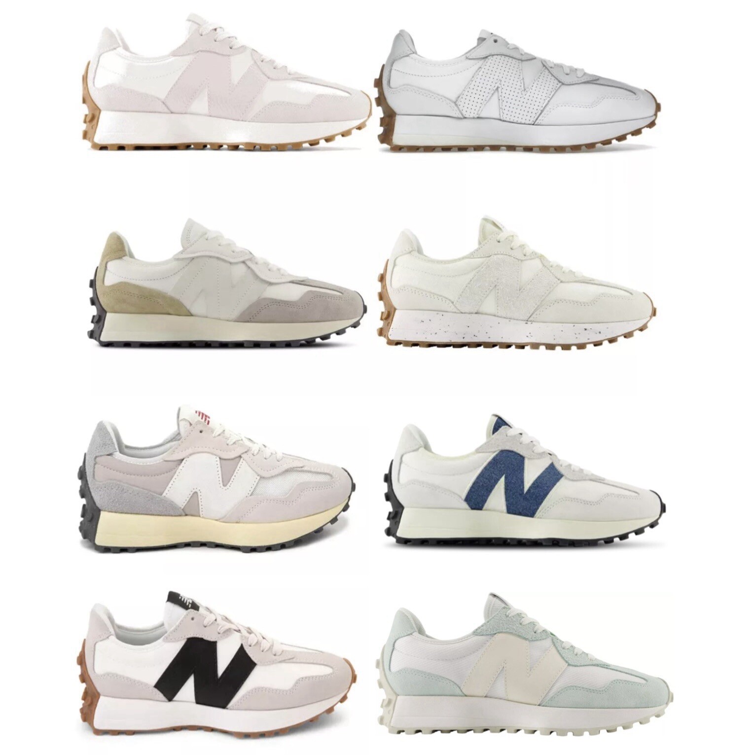 New Balance 327 White/Black/Green/Brown Sneakers Women’s Size 6W-10W