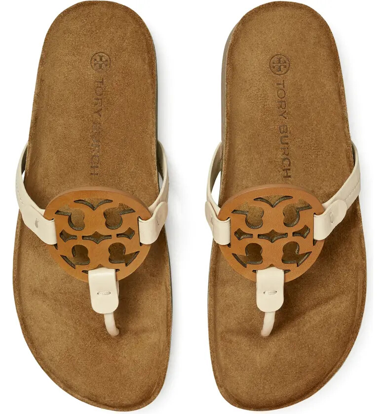 NIB Tory Burch Miller Cloud Sandal Cream Caramel US 6 6.5 7 7.5 8 8.5 9 9.5 10