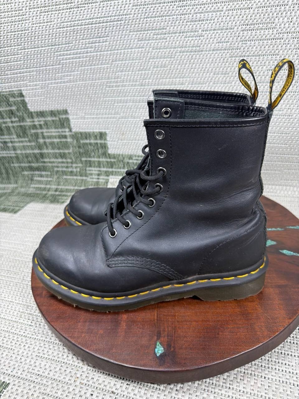 Dr Martens Boot Womens Size 8 Us 1460 Soft Toe Work Black Smooth Leather Ankle