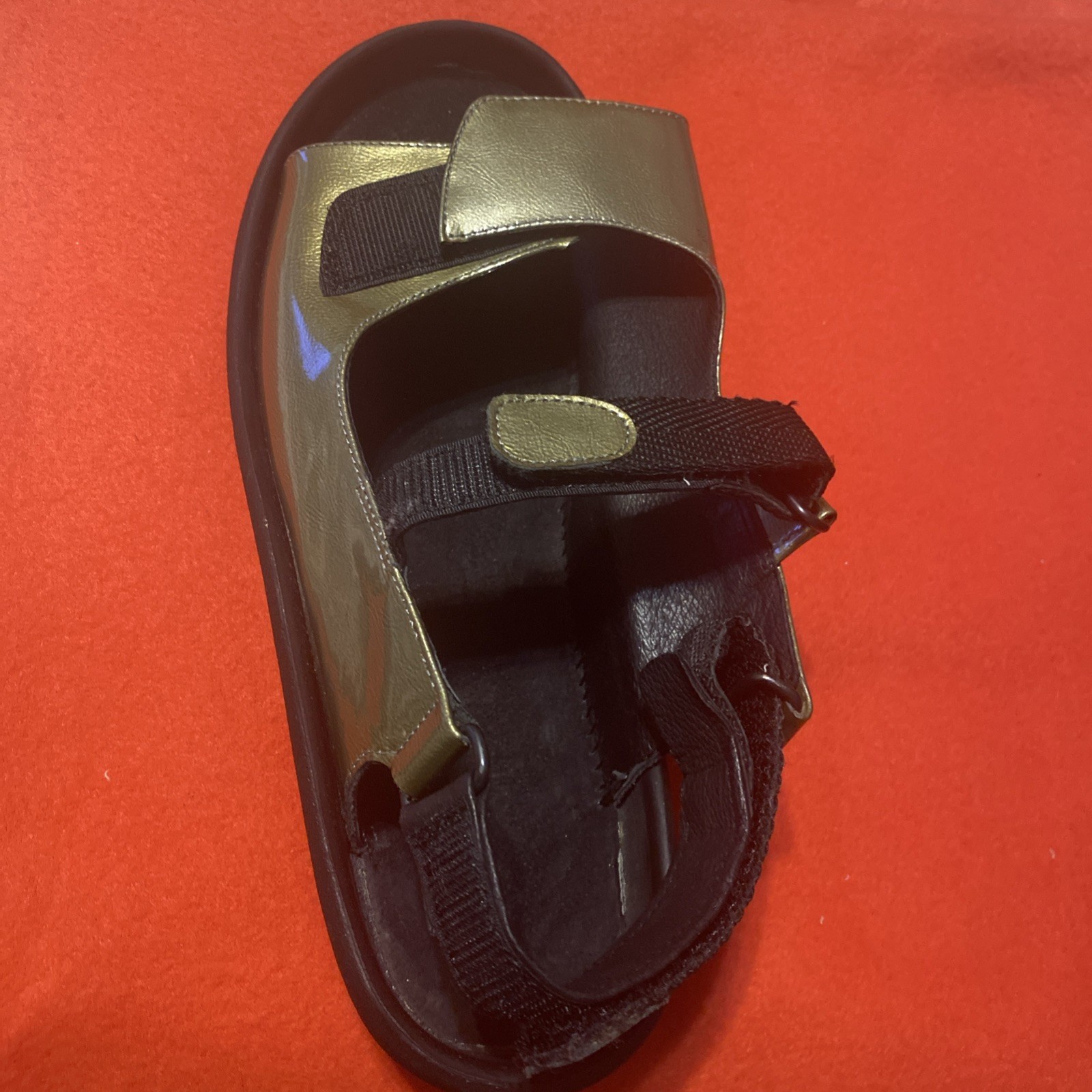 Wolky Silver Patent Leather Sling Back Sandals Wm Sz42/10-10.5 Removable Footbed