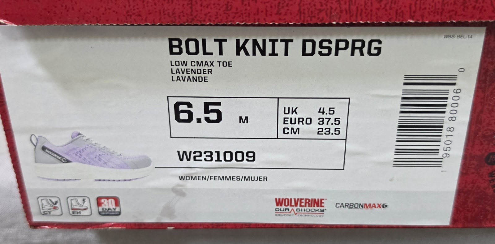 Wolverine Bolt Knit Composite Toe Safety Work Shoes Women’s Size 6.5 Sneaker