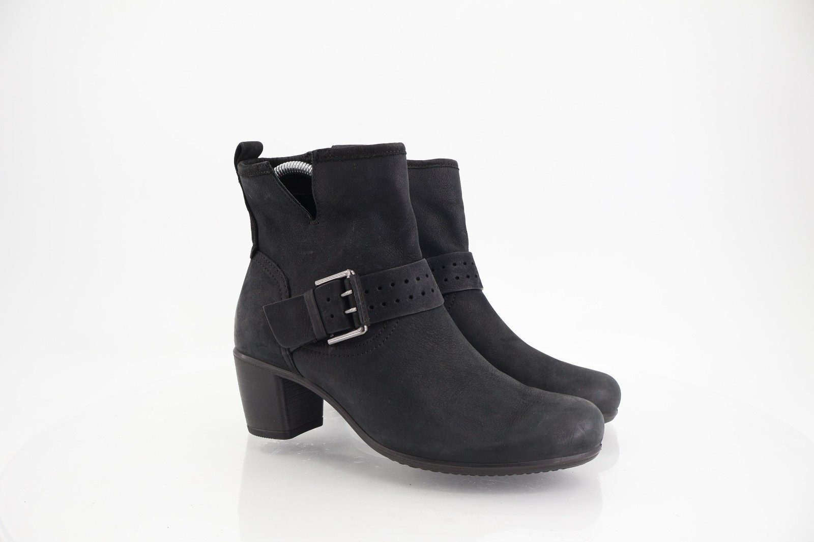 Ecco Women’s Touch Boot Size 36 5 Black Leather Bootie Block Heel Comfy