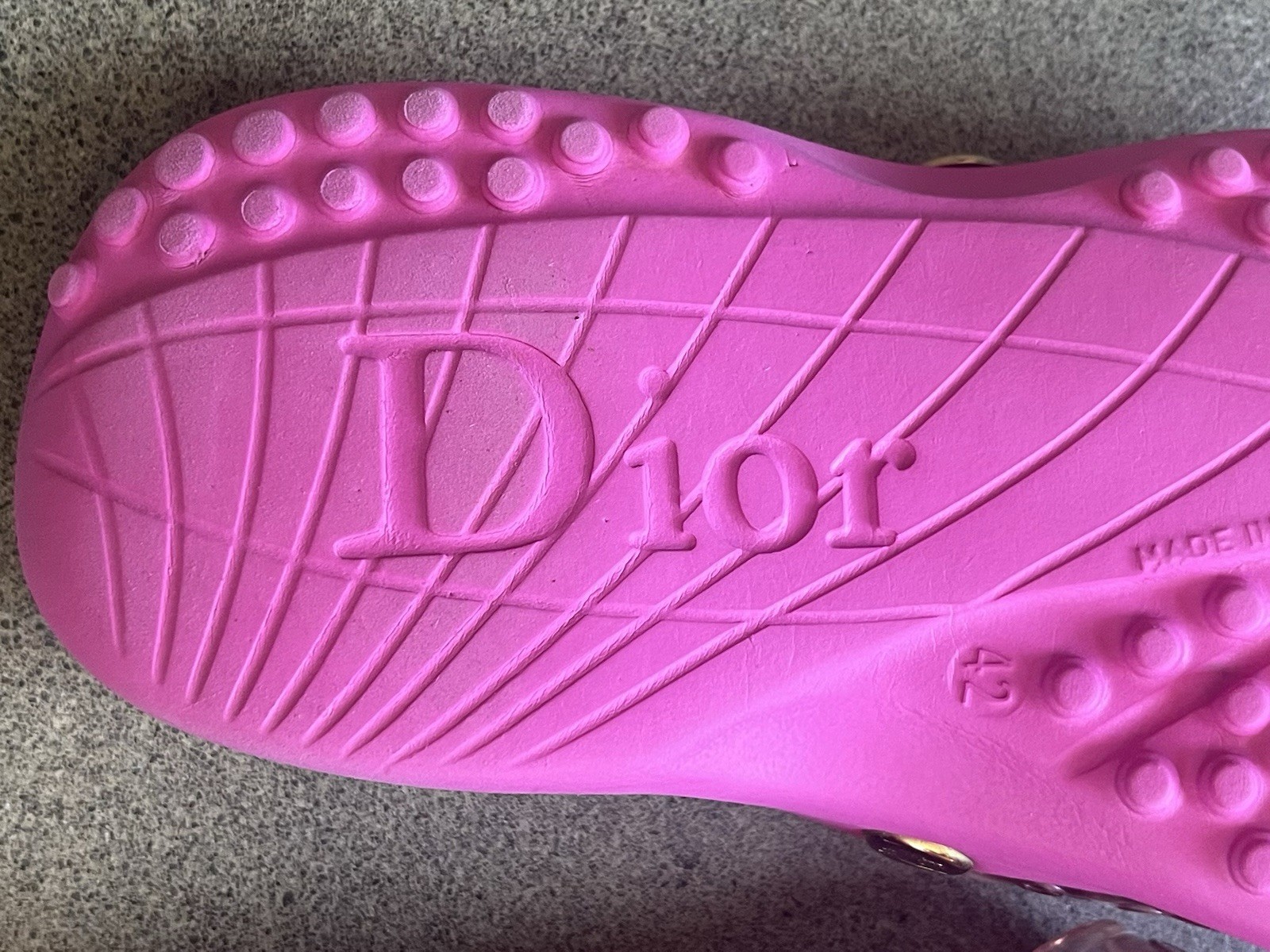 Vintage Christian Dior Galliano Diorissimo Monogram Clear Slide Sandals Pink 42