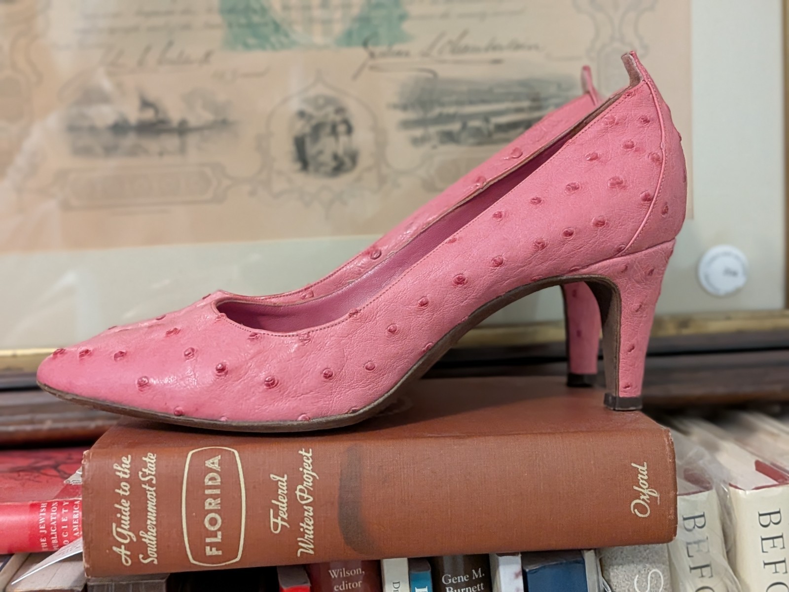 Balenciaga Paris 39.5/9.5 PINK Ostrich PUMPS! COUTURE!!