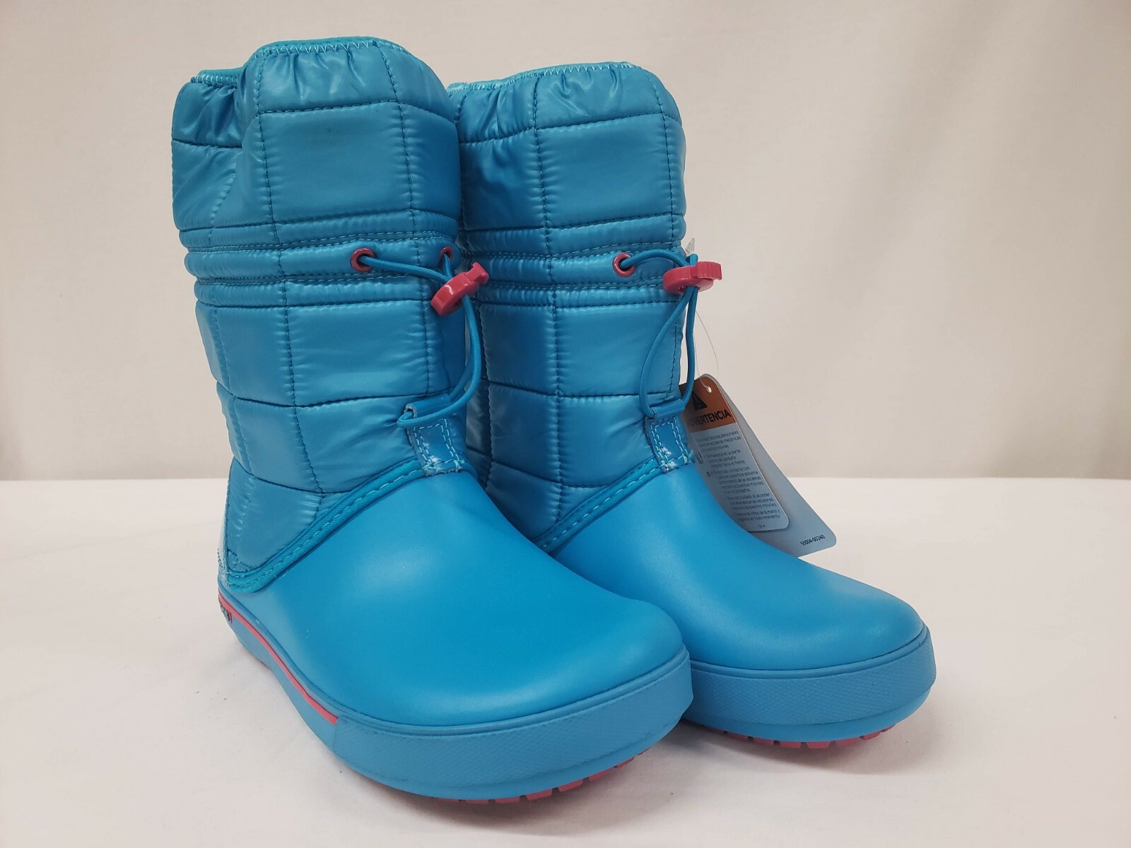 Crocs Boots Womens 4 5 (Kids 2 3) Blue Pink Red White Winter Crocband II.5
