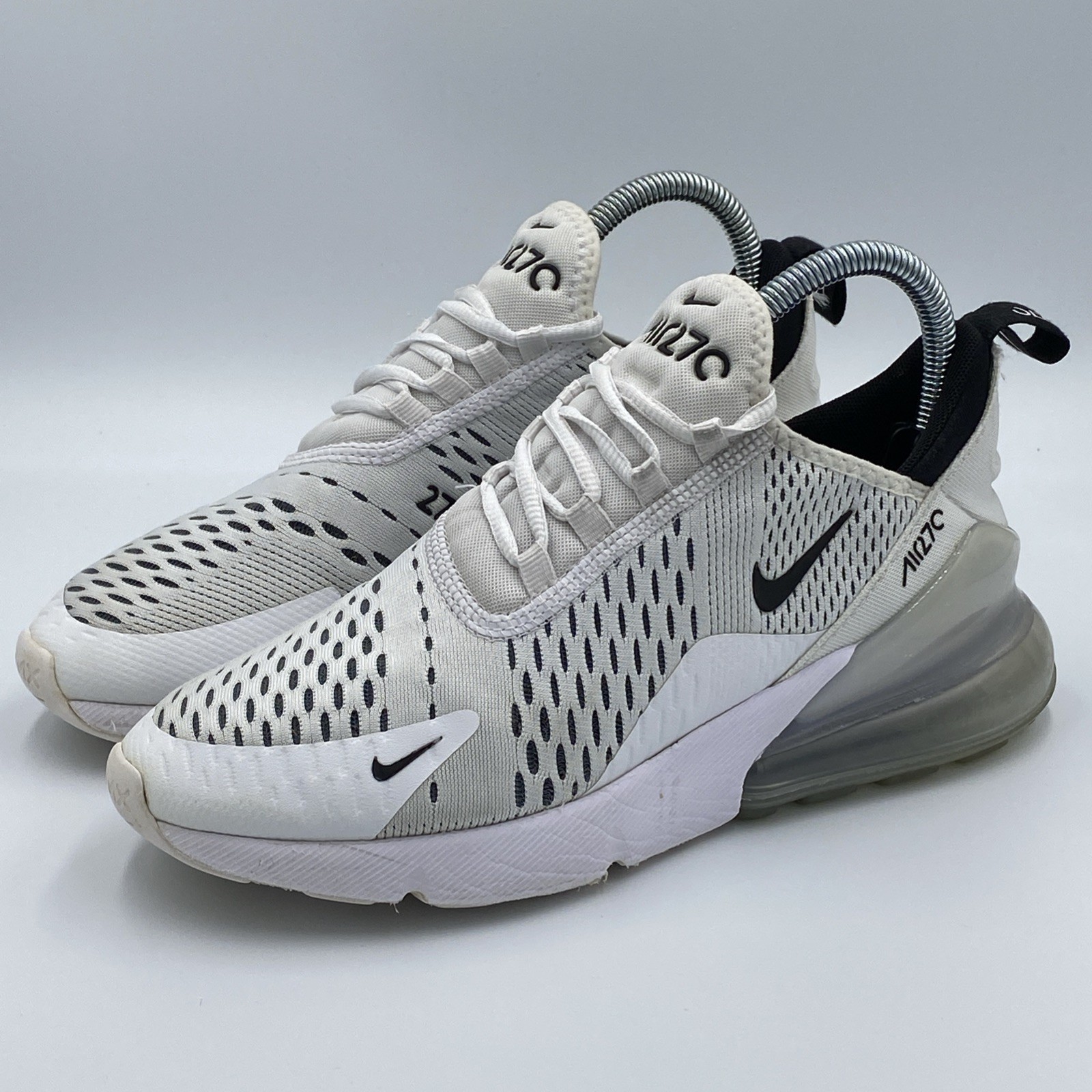 Nike Air Max 270 White Black Running Shoes Women’s Size 7 AH6789-100 Cushioned