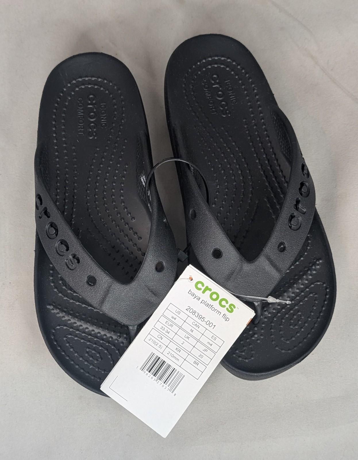 Crocs Women’s Baya Flip Flop Platform Sandals Brand New size W4