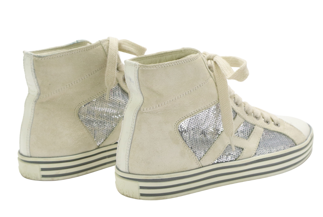 Hogan Sneakers Womens Eu 36 Shiny Ankle Round Lace Up Casual