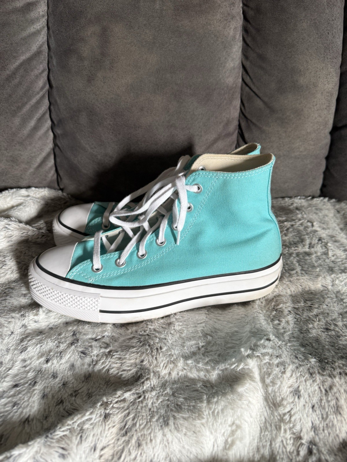 Converse Chuck Taylor All Star High Top platform teal Lace-Up Sneakers