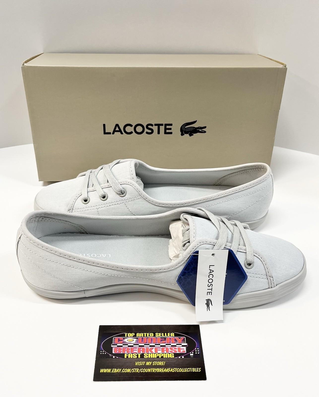 Lacoste Ziane Chunky 319 Canvas Trainers Sneakers Shoes Women’s 9 – Brand New!