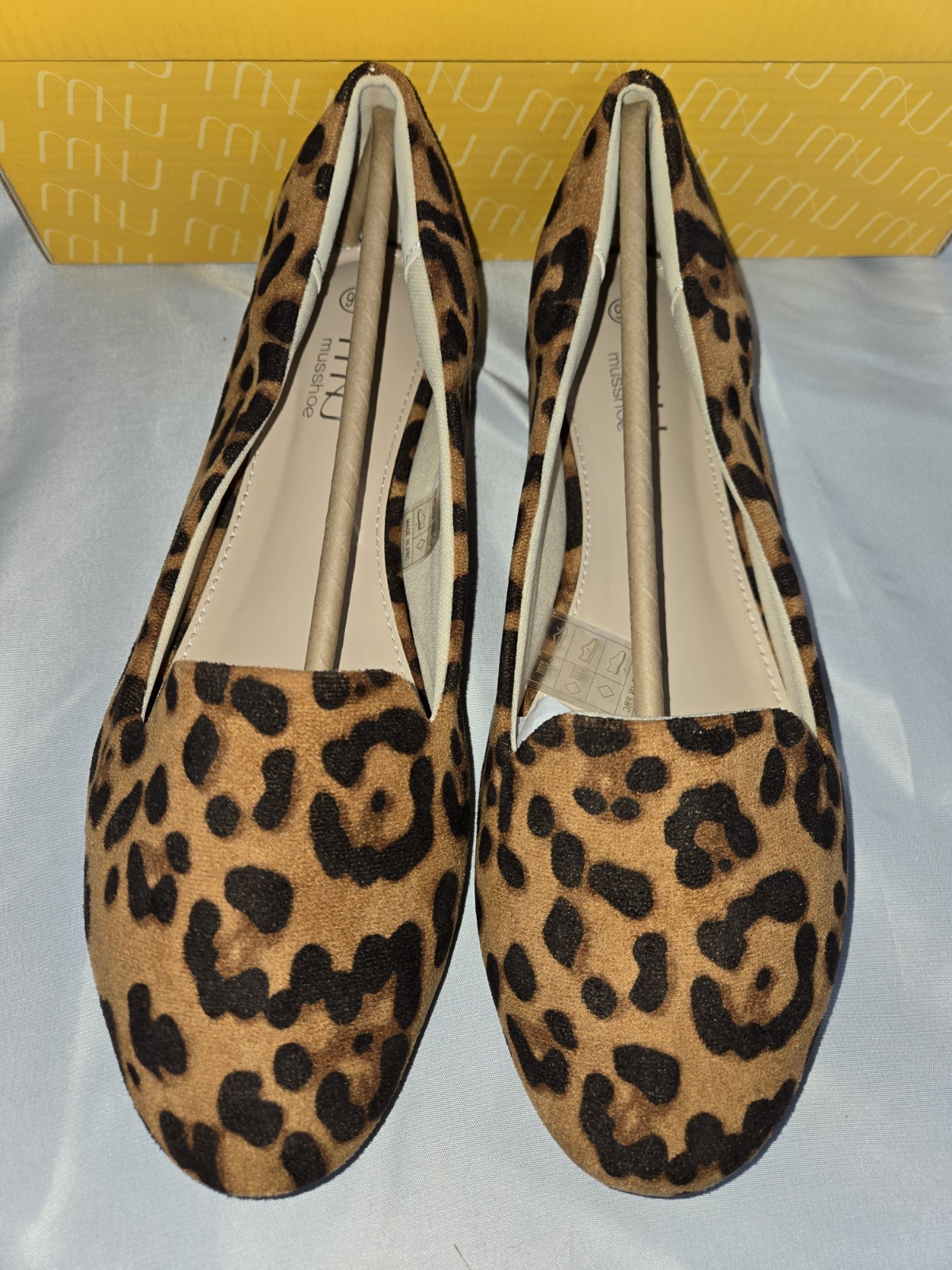 MUSSHOE Women’s Animal Print Faux Suede Slip-On Loafer Flats 9.5 Brown/Black