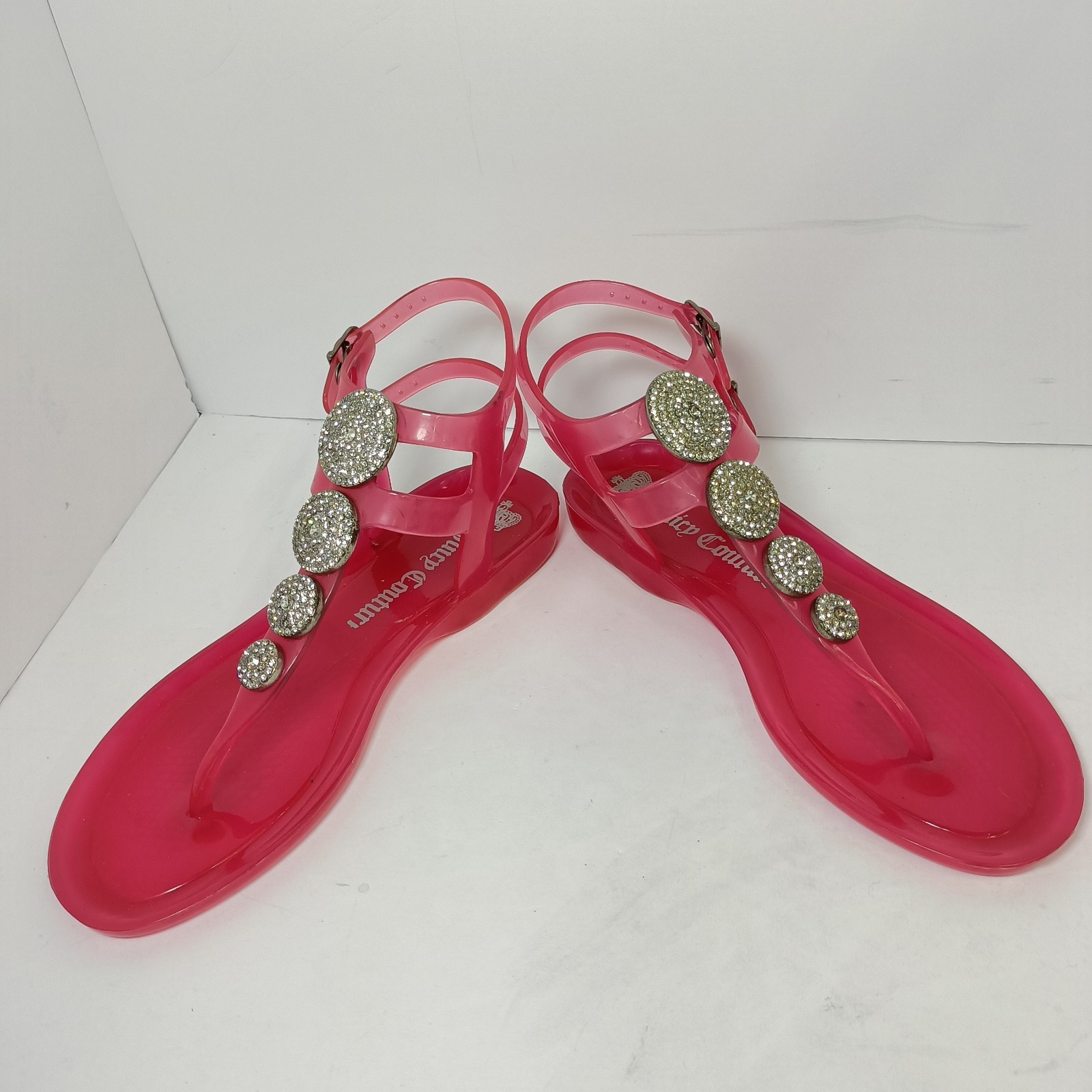 Juicy Couture Pink Gladiator Rhinestone Sandals Ladies Size 8