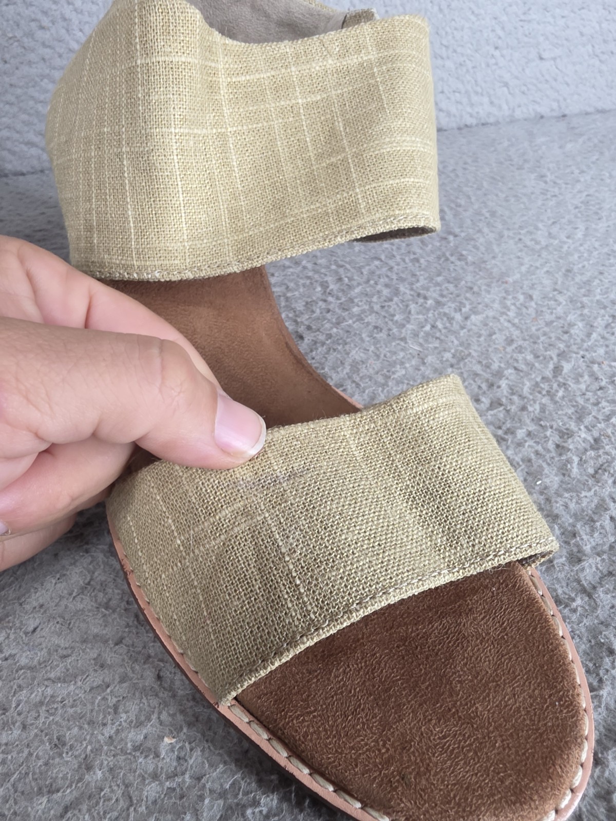 Women’s Toms High Heel Taupe Open Toe Ankle Strap Sandals Size 11 Majorca
