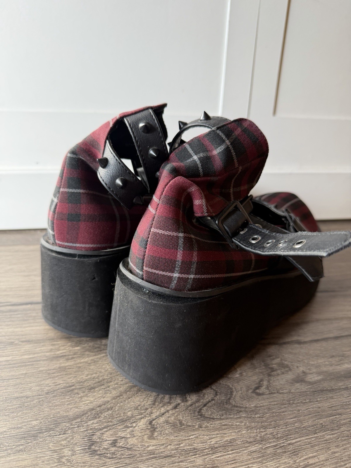 Killstar Bloody Maryjane’s Blood Tartan Size 10 As Is Check Pictures