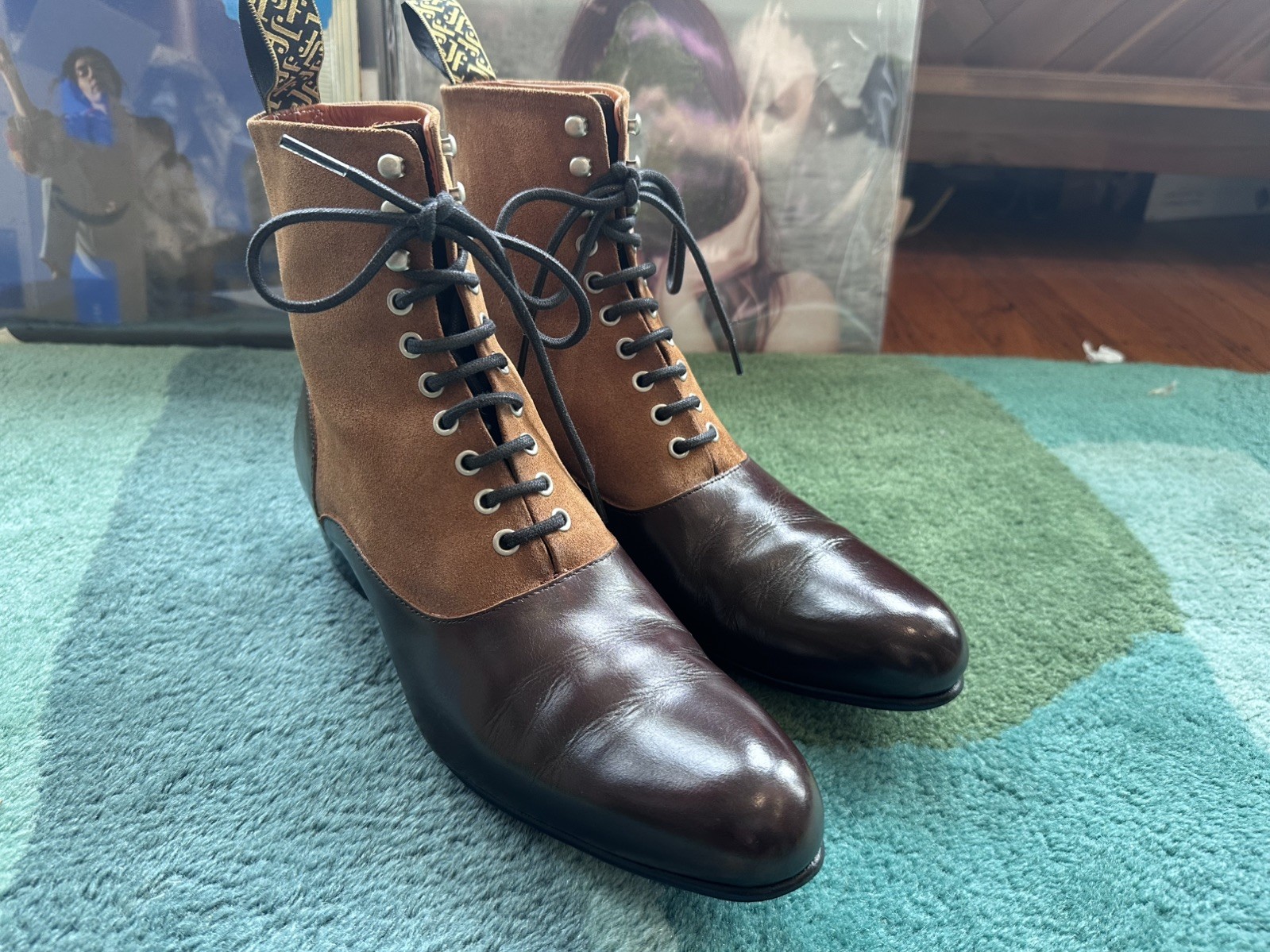 Fluevog EXCELLENT Fox & Fluevog Eugene posh leather/suede lace-up boot -W10/M8