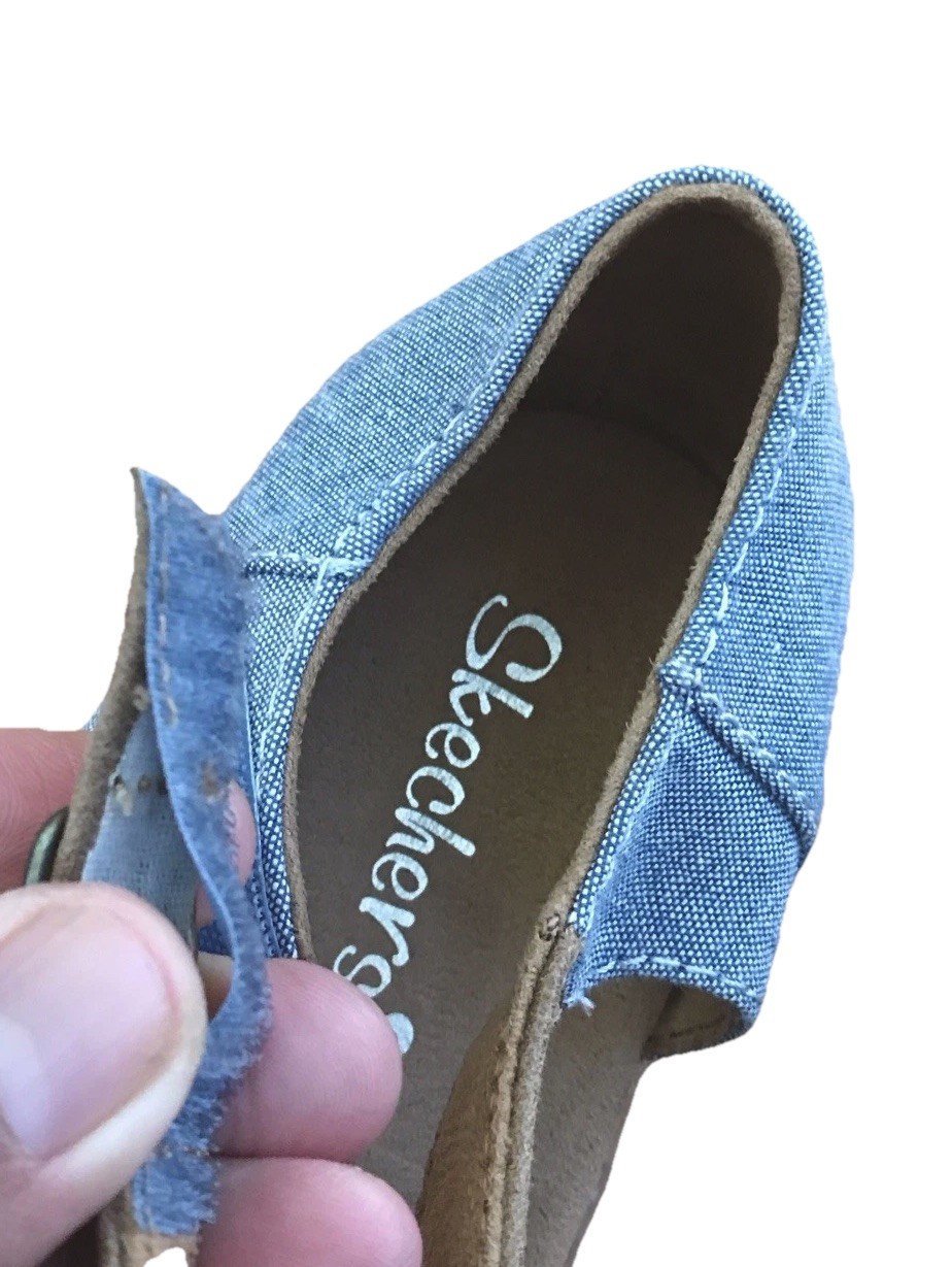 Skechers Blue Brown White Straps Adjustable Sandals Womans US 5 *See Description