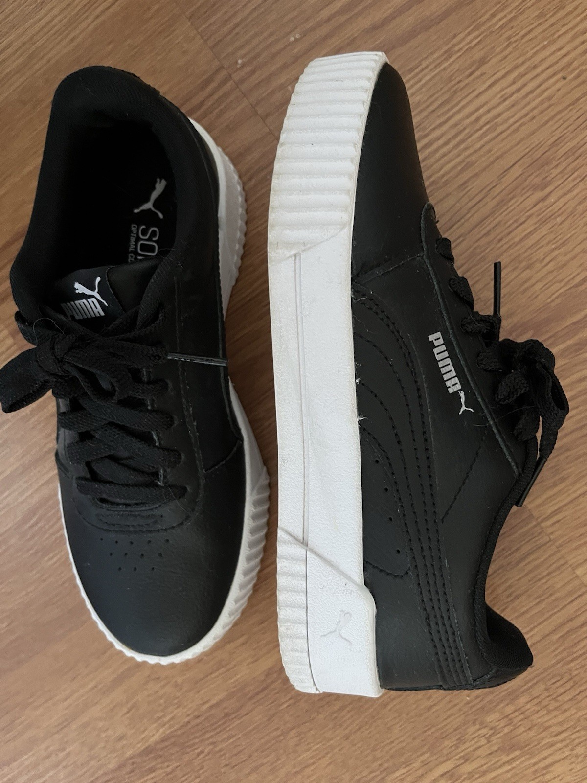 PUMA Women’s Black/White Low Top Lace-Up SoftFoam+ Sneakers 370325-01