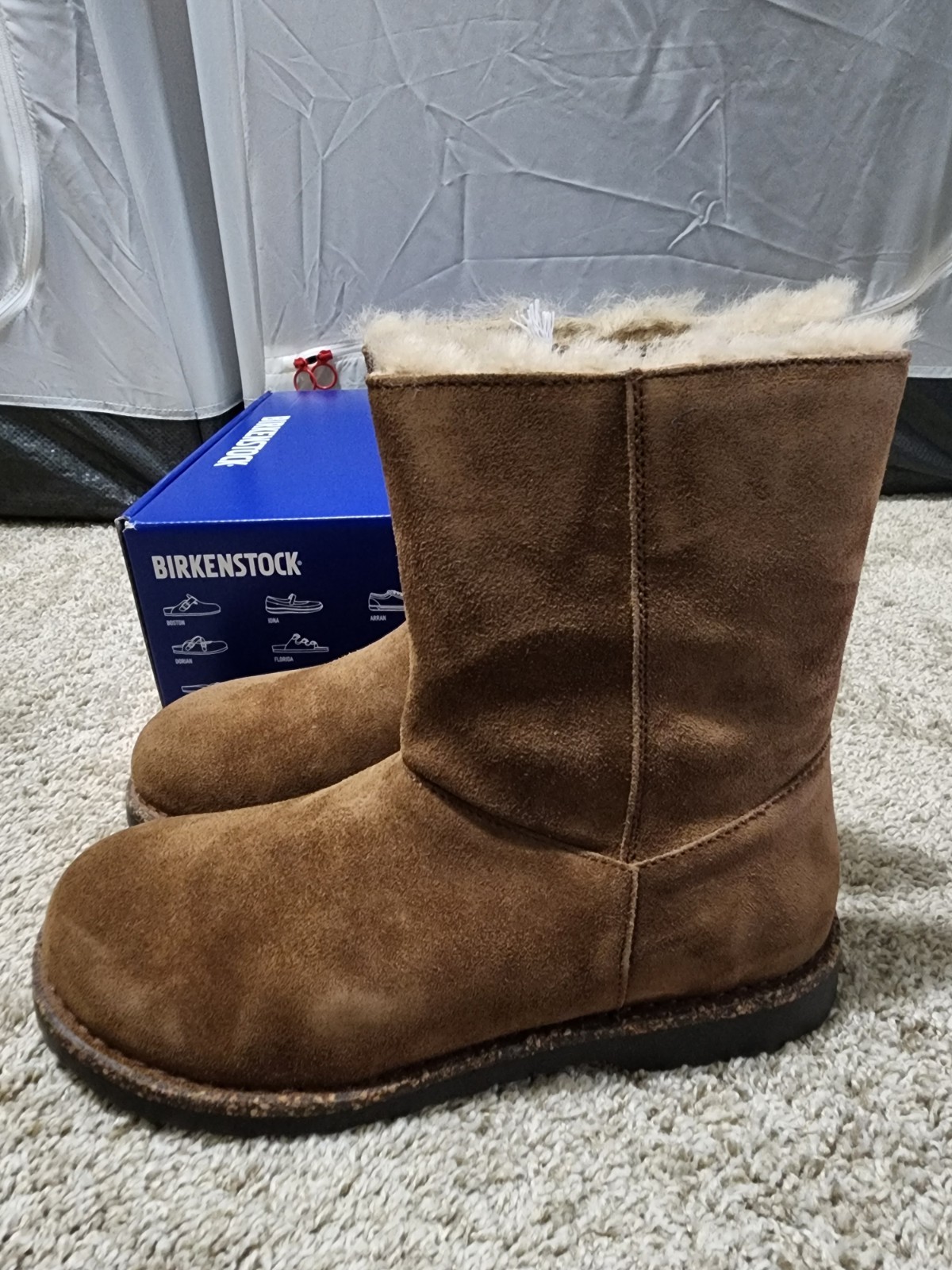 Birkenstock Uppsala Zip Shearling Boots Dark Tea US 10 EUR 41 Regular Wide NEW
