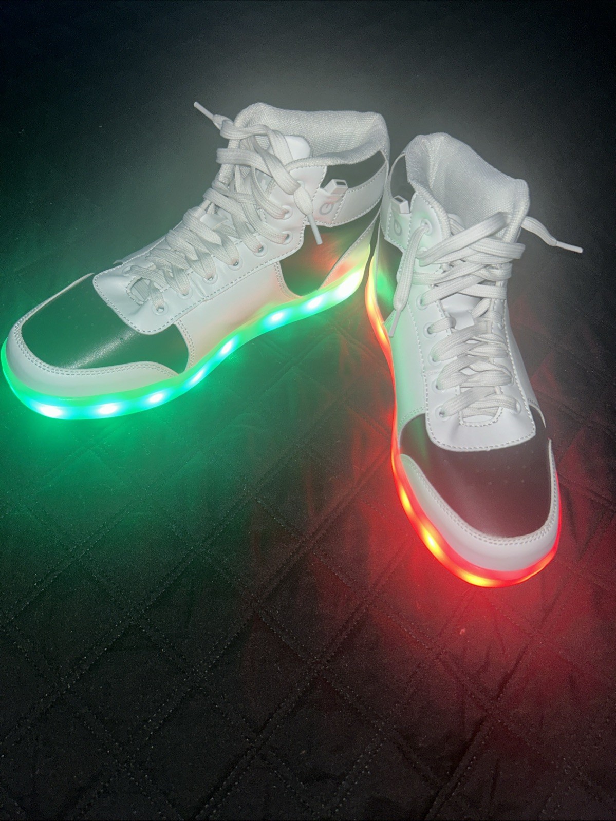 Size 8 Light Up Shoes for Women Sneakers Odema Medtop White And Black